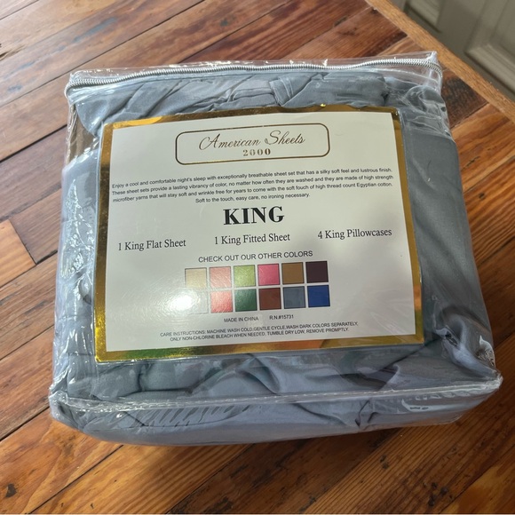 American Sheets Other - American sheets Microfiber. King size 6 piece set. - Elegant Blue